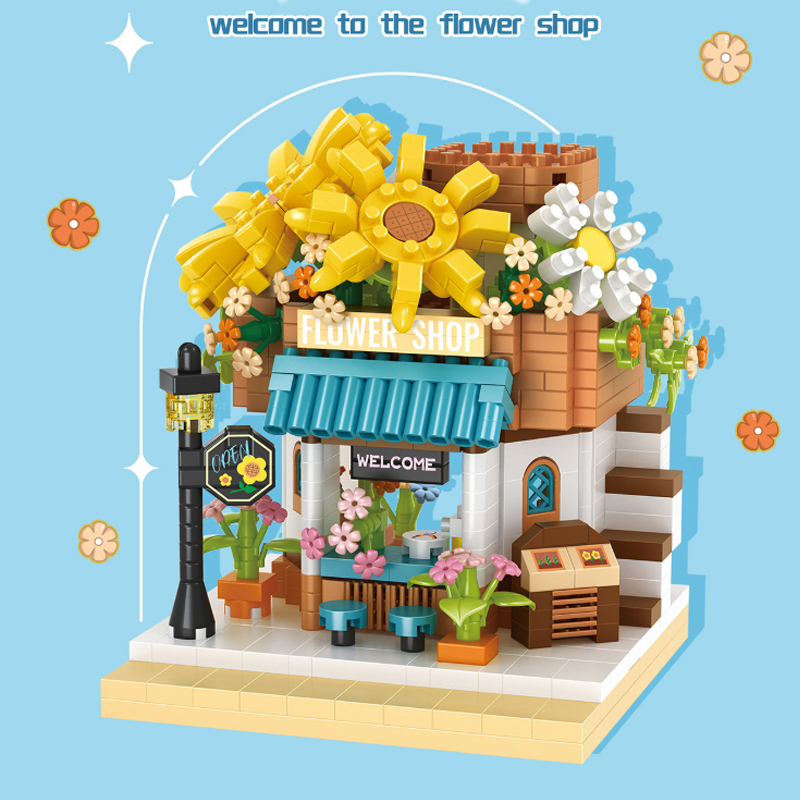 Kids Toys Stores - Flower Shop Store Building Block Set
