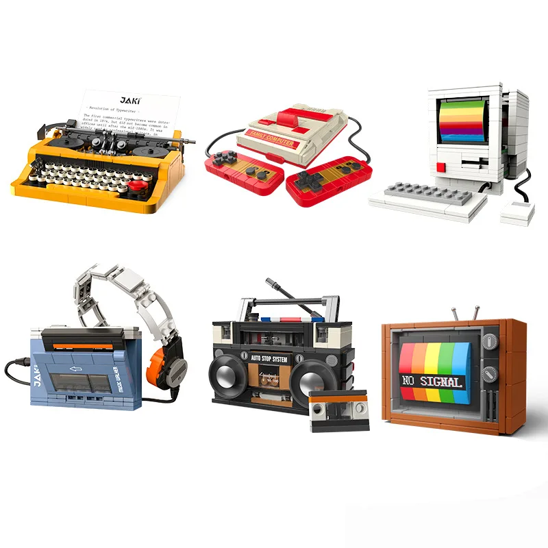 Lego Building Blocks - Retro DIY Building Blocks TV Radio