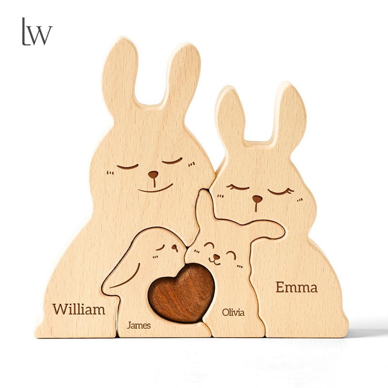 Wooden Bunny Family Puzzles Pe - Kids Toys Names recensione e prezzo