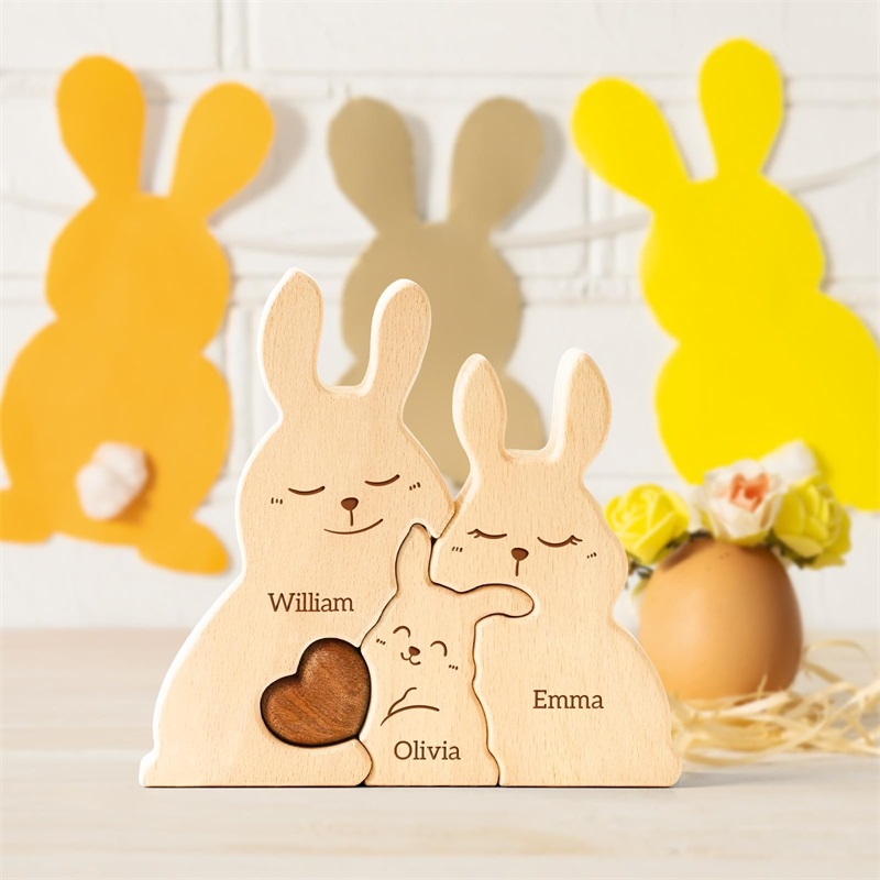 Wooden Bunny Family Puzzles Pe - Kids Toys Names recensione e prezzo