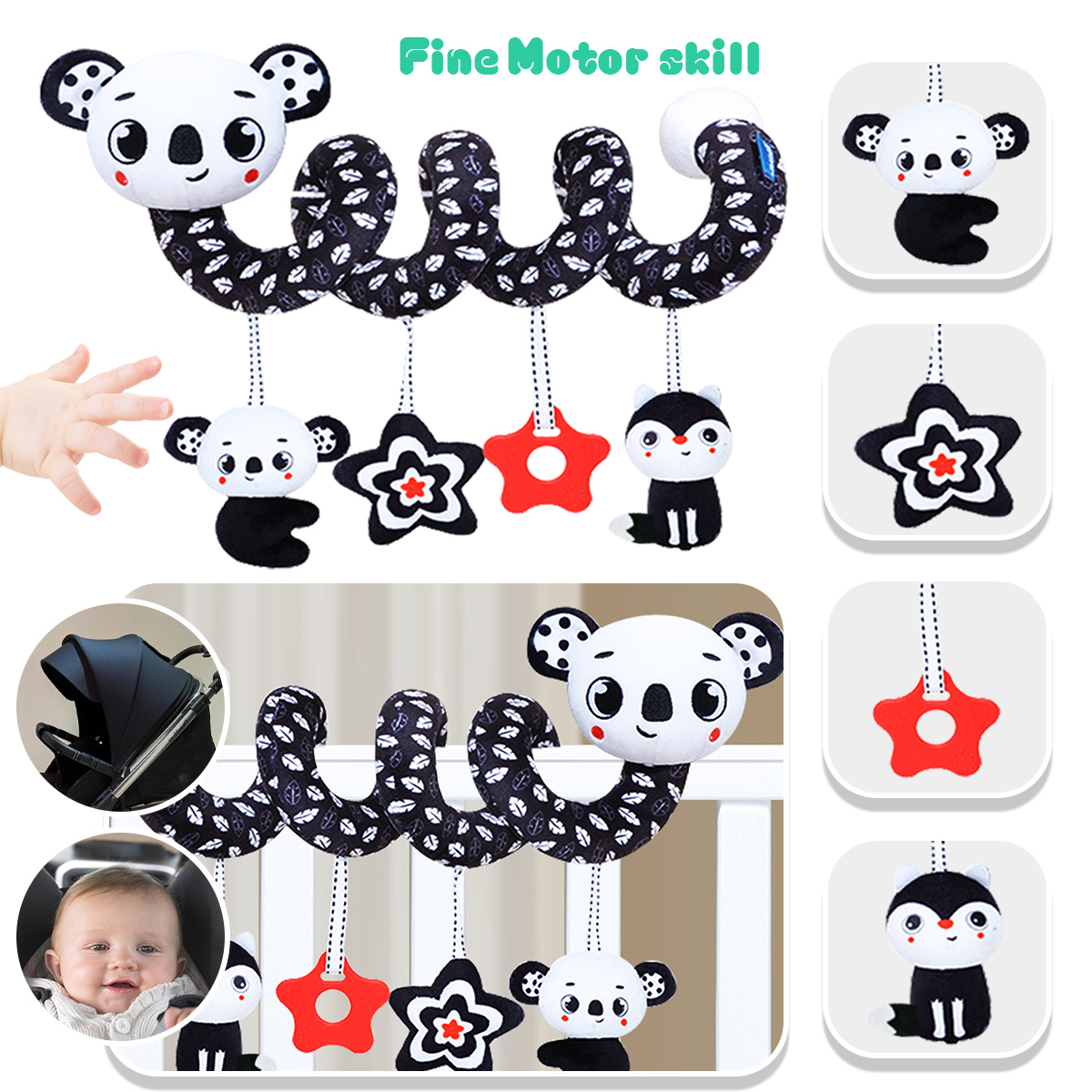 Spiral Plush Toys, Black White - Kids Toys New Born recensione e prezzo