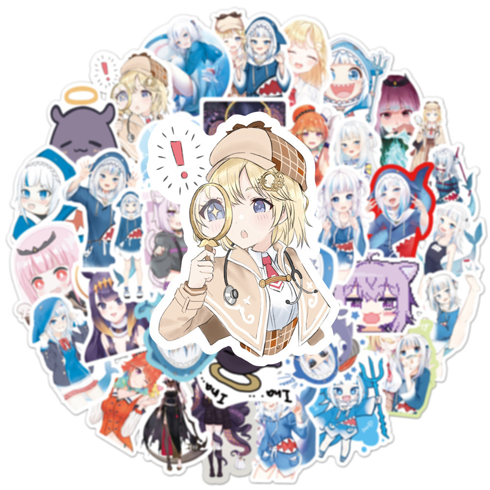 10/50PCS Gawr Gura Stickers Sh - Kids Toys Cartoon Images recensione e prezzo