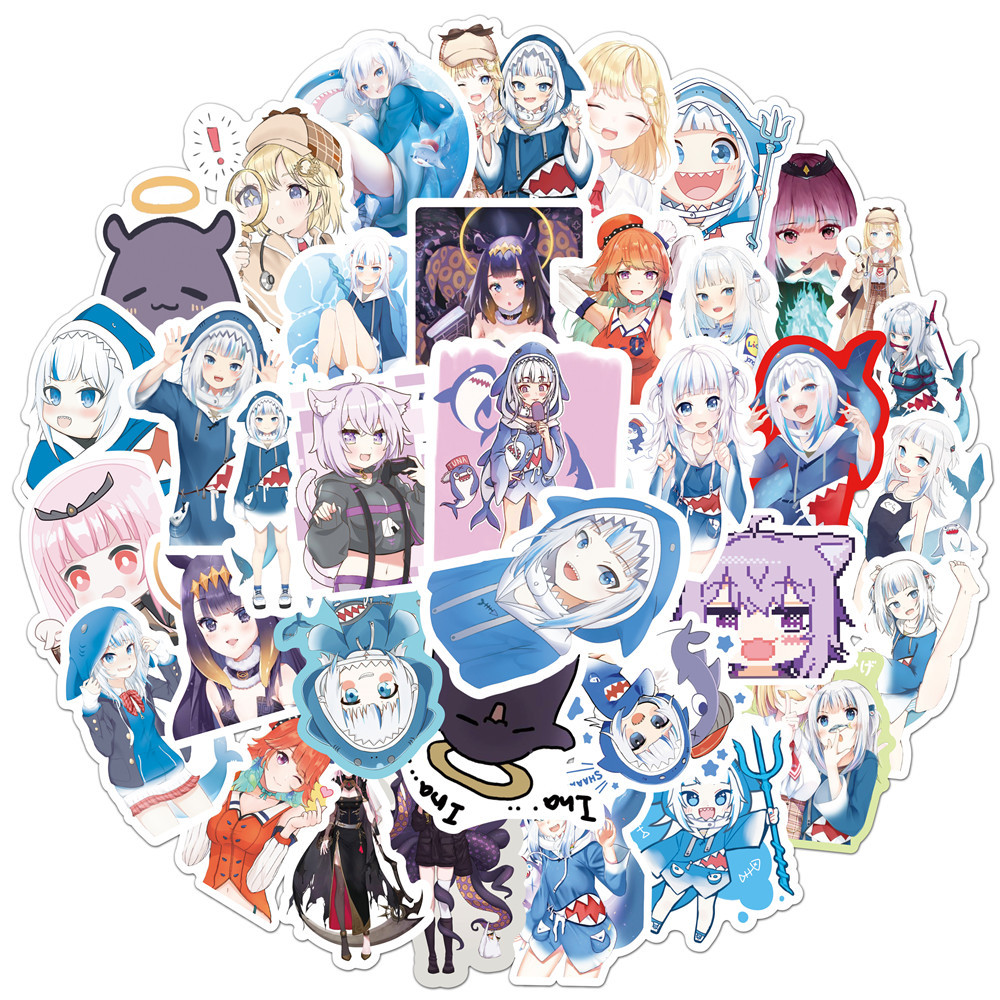 10/50PCS Gawr Gura Stickers Sh - Kids Toys Cartoon Images recensione e prezzo
