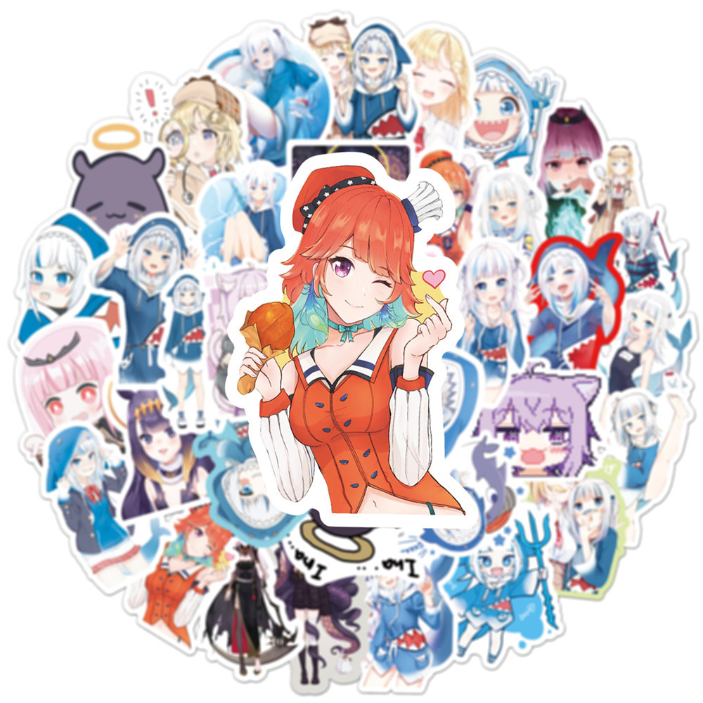 10/50PCS Gawr Gura Stickers Sh - Kids Toys Cartoon Images recensione e prezzo