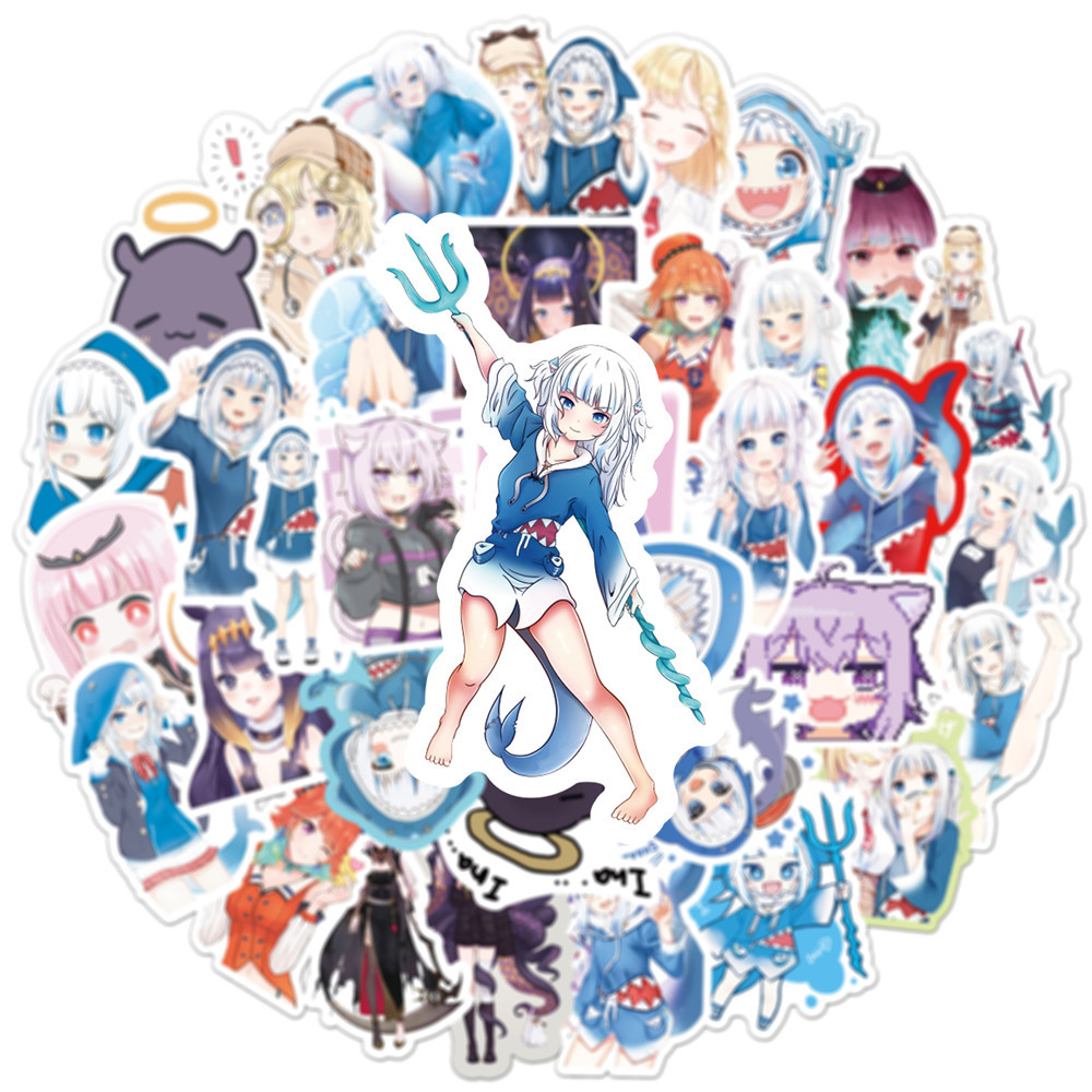 10/50PCS Gawr Gura Stickers Sh - Kids Toys Cartoon Images recensione e prezzo