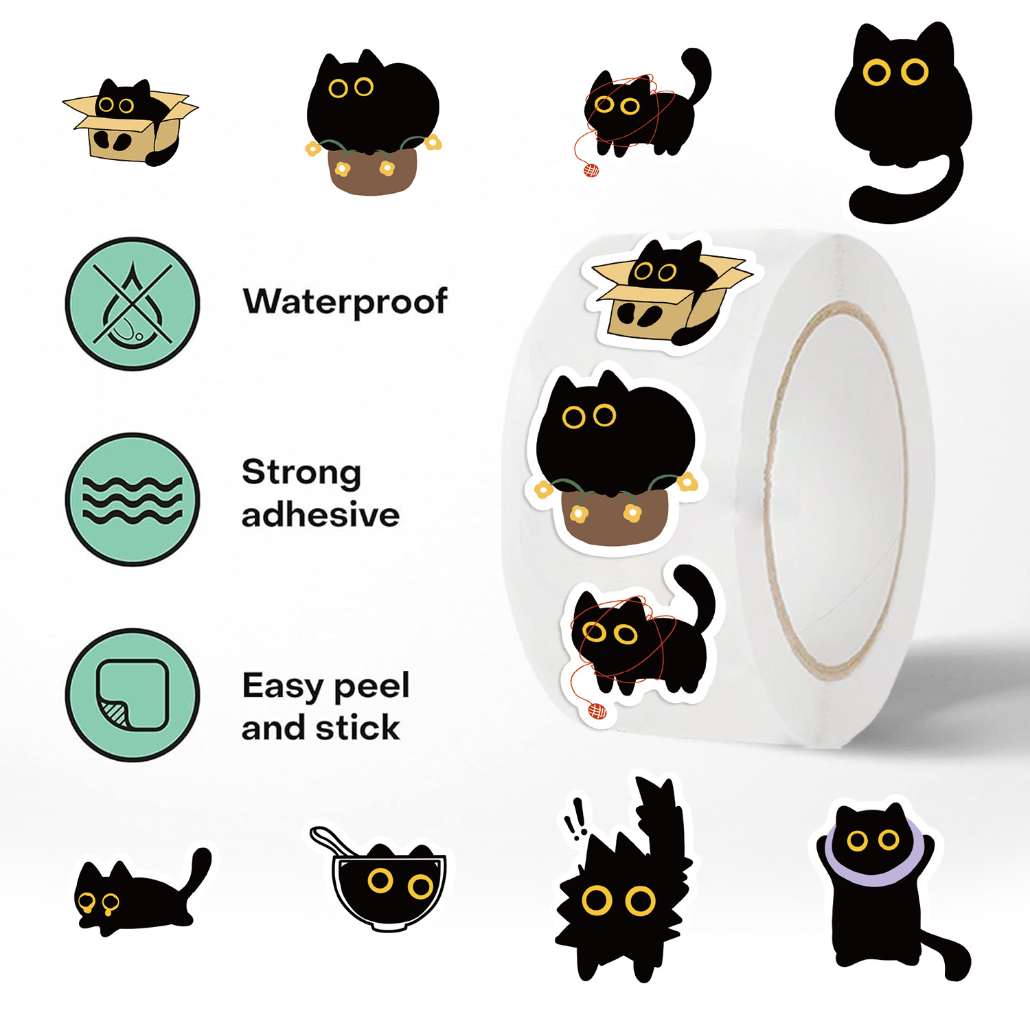 100-500Pcs Cartoon Cat Roll St - Kids Toys Names recensione e prezzo